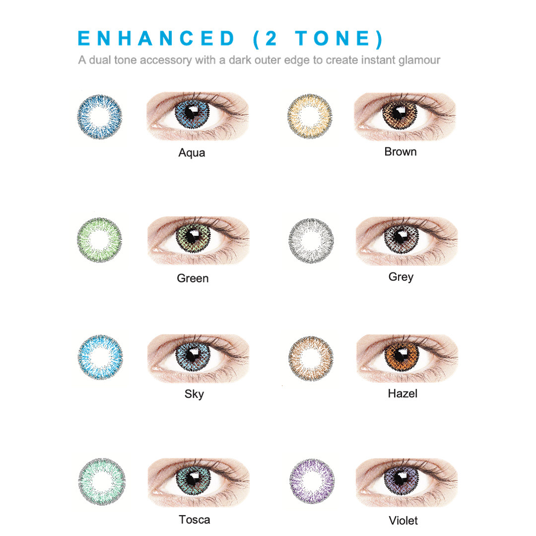 Coloured Contact Lenses - 2 Tone - 30 Days