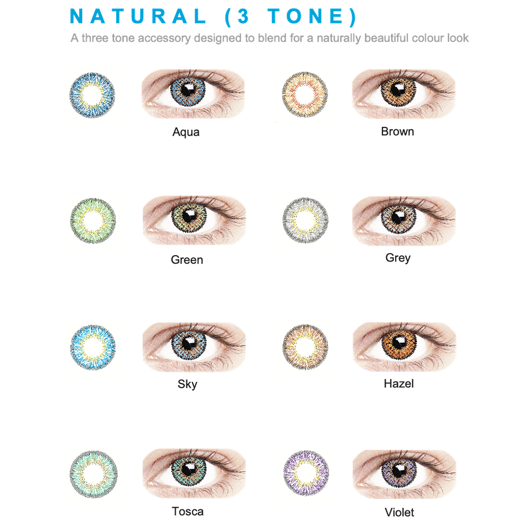 Coloured Contact Lenses - 3 Tone - 30 Days