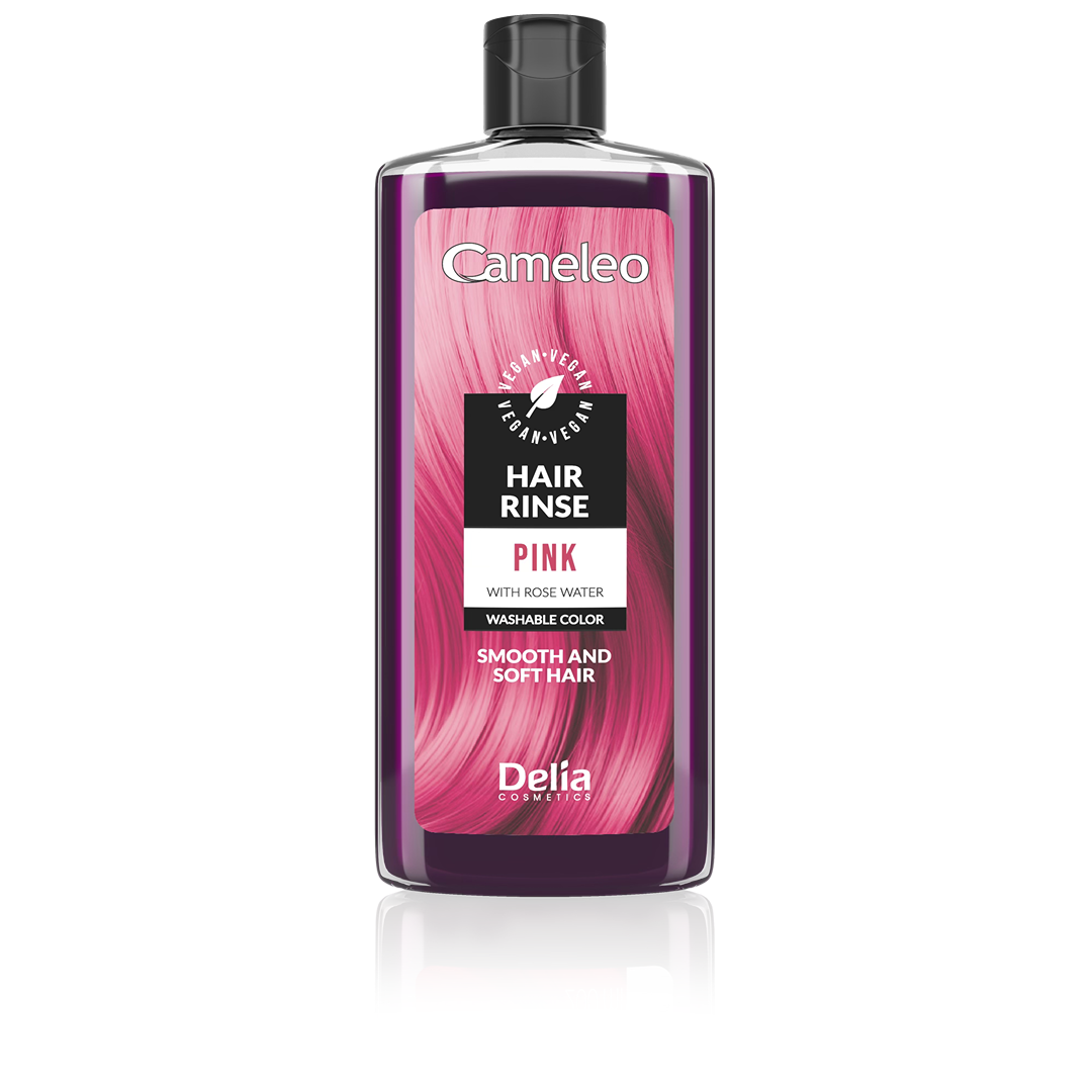 Delia Cameleo Pink hair rinse bottle
