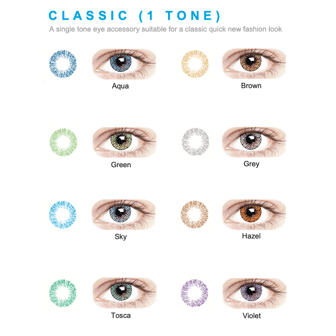 Coloured Contact Lenses - 1 Tone - 30 Days