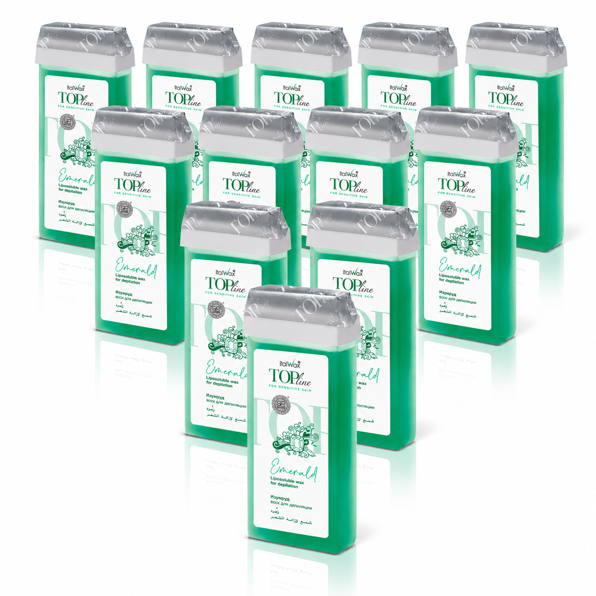 Italwax Top Line Emerald 100ml wax cartridges — 12 pack