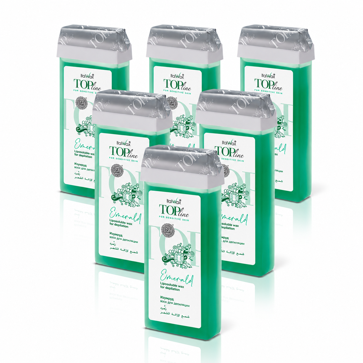 Italwax Top Line Emerald 100ml wax cartridges — 6 pack